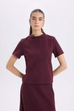 Slim Fit Slim Fit Полуводолазка Повседневная футболка с коротким рукавом