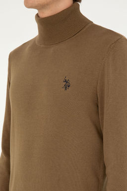 Свитер мужской U.S. Polo Assn хлопок цвета хаки  фото 7