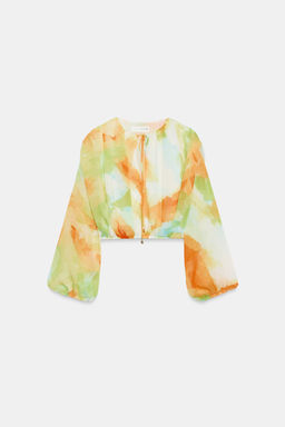 BLUSA CORTA ESTAMPADA / TYEAMARILLO