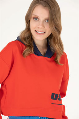 Женская красная толстовка с капюшоном Неожиданная скидка в корзине - U.s. polo assn фото 3