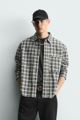EMBROIDERED CHECK FLANNEL SHIRT - Zara фото 2