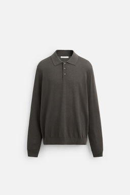 SILK/COTTON KNIT POLO SHIRT - Zara фото 8