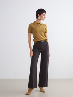 Beli Kemerli Geni? Pa?a Kad?n Pantolon