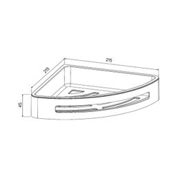SHE11SPi44, Полка угловая, хром, нержавеющая сталь, полир., ID