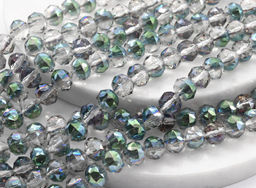 Бусины из циркона шарик гр.8мм цв.изумрудный хамелеон, 40см, 57 бусин Радуга камня