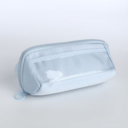 Косметичка на молнии, маленькая, с отделами, голубая