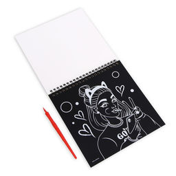 Блокнот гравюра-раскраска 19х19см Модница - Школа талантов фото 9