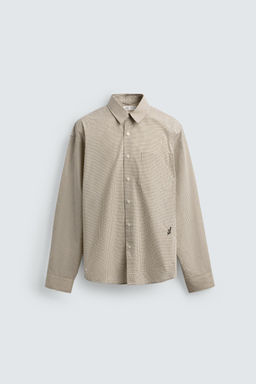 CAMISA CUADROS BORDADO / Crudo - Zara фото 6