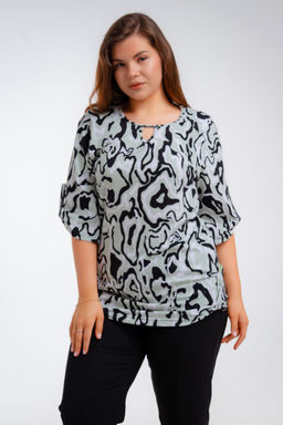 Туника женская из кулирки Полина палитра мята макси - Амадэль фото 6