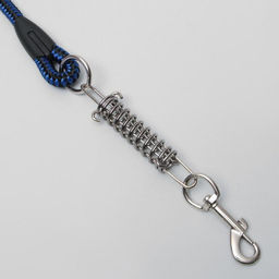 Поводок усиленный с амортизатором от рывка, 120 х 1,2 см, чёрно-синий - Пижон фото 2