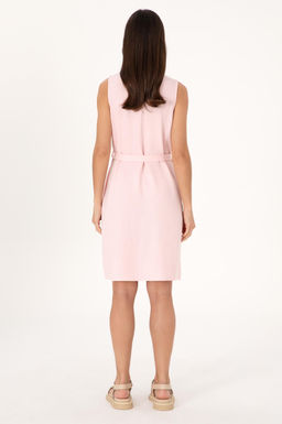 Kad_n A__k Pembe Kemerli Mini Boy Dokuma Elbise Sepette S_rpriz _ndirim - U.s. polo assn фото 4
