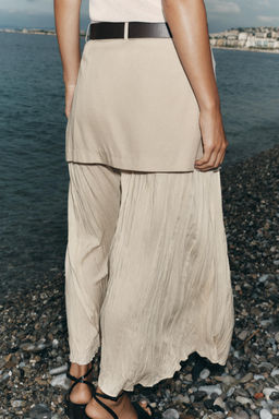 BELTED CONTRAST MIDI SKIRT - Zara фото 5