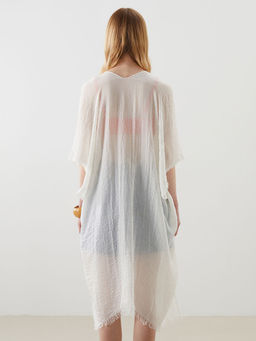 LC Waikiki Ekru _al Yaka Kad_n Kimono