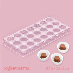 Форма для конфет и шоколада KONFINETTA Конфетти, пластик, 27.5?13.5 см, 21 ячейка, прозрачная