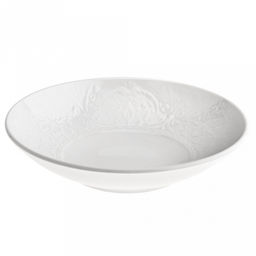 "Русь" Тарелка глубокая фарфоровая д207мм h47мм, 700мл, белый, рельефный декор (Китай)