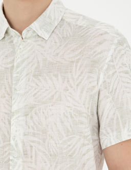 Рубашка Pierre Cardin Regular Fit зеленая короткий рукав
