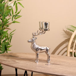 Подсвечник на 2 свечи «Олень», 15×18×31 см, алюминий