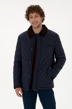 Erkek Lacivert Mont Sepette S_rpriz _ndirim