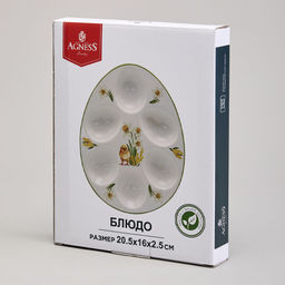 Блюдо для 6 яиц AGNESS SUNDAY 20,5*16*2,5 СМ керамика арт. 358-2314 - Полимербыт фото 4