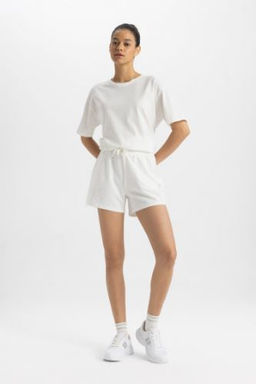 DeFactoFit Standart Fit Sporcu K?sa Paca Basic Duz Sort