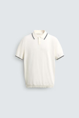 POLO PUNTO REGULAR FIT CONTRASTE / Blanco - Zara фото 7