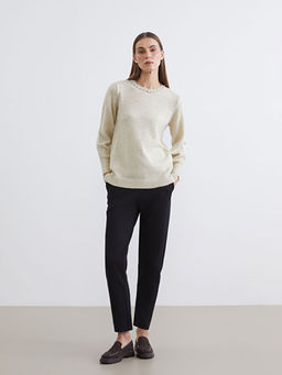 B?y?k Beden Beli Lastikli Kad?n Pantolon