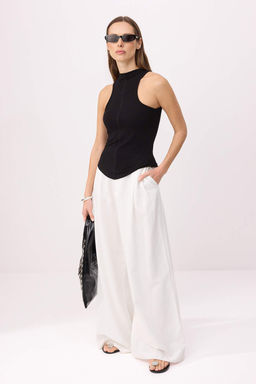 Siyah Fitted/Vucuda Oturan Dik Yaka Kolsuz Yumusak Orme Atlet TWOSS26AL00051