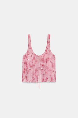 TOP TUL LENTEJUELAS LAZOS / Rosas - Zara фото 5