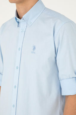 Мужская голубая рубашка с длинным рукавом Неожиданная скидка в корзине - U.s. polo assn фото 7