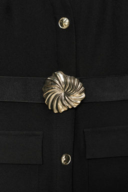 BELTED CREPE MIDI DRESS - Zara фото 13