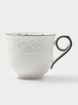 Чайная пара WY Floral Laceware, 2 предмета: чашка 300 мл, блюдце d=15 см, фарфор, белая, серая