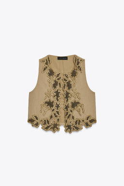 ZW COLLECTION CONTRAST EMBROIDERED WAISTCOAT - Zara фото 3