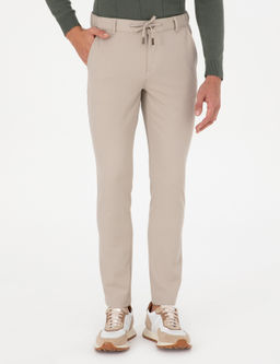 Bej Slim Fit Kanvas Pantolon