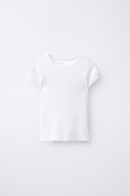 CAMISETA LISA ALGOD?N Y MODAL / Blanco