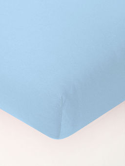 Простыня трикотажная на резинке - Голубой 90х200х20
