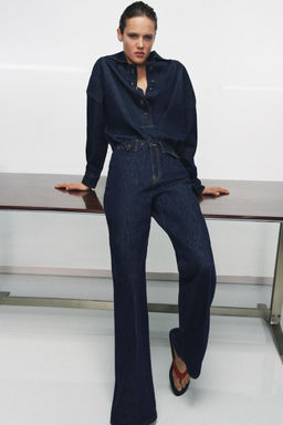 JEANS ZW COLLECTION FLARE TIRO ALTO / Azul - Zara фото 13