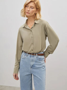 Рубашка прямого кроя B2660/sage - Emka фото 2