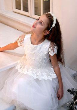 платье для девочки А21-2 Эйра молочный атлас - Etoelf фото 4