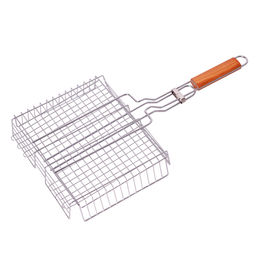 Решетка для гриля глубокая 31*25*5,5 см, с дер. ручкой, арт. 0704