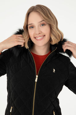 Женская черная кожаная куртка - U.s. polo assn фото 2