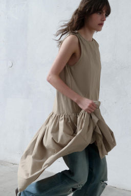 VESTIDO NYLON VOLUMEN / Piedra - Zara фото 3