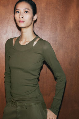CAMISETA RIB DOBLE / Khaki