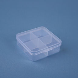 Цена за 3 шт. Таблетница, 4 секции, 7×6.7×2.4 см, прозрачная