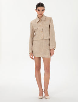 Bej A Kesim Dokuma Etek - Pierre cardin фото 3