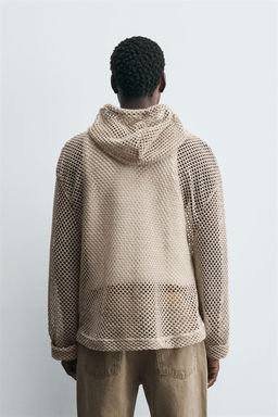 CROCHET TEXTURED SWEATSHIRT