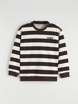 Bisiklet Yaka NYC Bask?l? Erkek ?ocuk Sweatshirt ve E?ofman Alt?