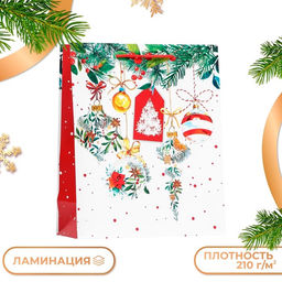 Пакет подарочный Ёлка с украшениями , 26 х 32х 12 см - Simaland фото 9