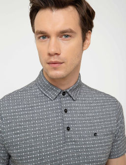 Черная футболка с воротником поло - Cacharel фото 2