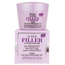 SUPER FILLER на терм.воде Крем д/лица и кожи вокр.глаз,Повыш.упруг.и восст.сиян.30+,день/ночь, 45 мл