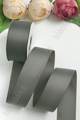 Лента репсовая 4 см*20 ярд "1 сорт" (SF-1349) темно-серый №180